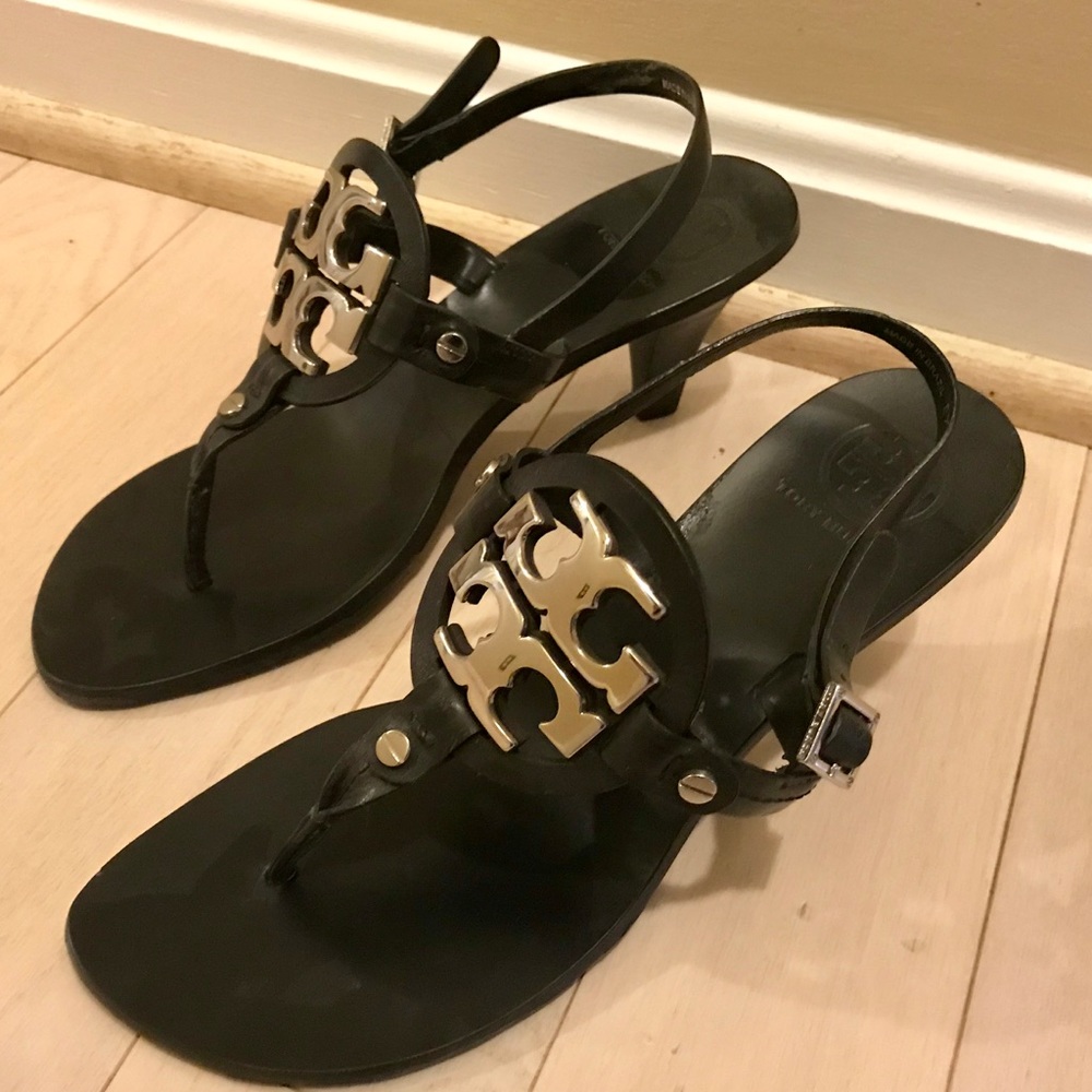 Tory Burch black strappy sandal with heel
